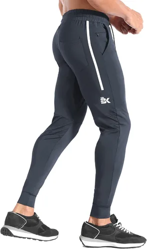Miniatura 2 de BROKIG Pantalones deportivos ligeros para hombre, elásticos, de secado rápido, con bolsillos con cremallera
