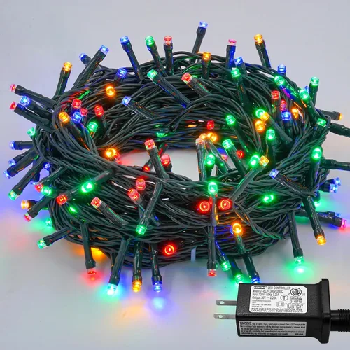 Miniatura 15 de YEGUO 200 luces LED de 66 pies para Navidad, exteriores, impermeables, cadena de luces blancas cálidas para interiores, 8 modos, cable verde, luz