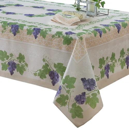 Miniatura 9 de Home Bargains Plus Mantel redondo de tela, 70 pulgadas, vino burdeos provenzal, para interiores y exteriores, resistente a las manchas y al agua
