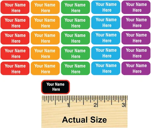 Miniatura 7 de Etiquetas de Nombre Personalizadas para Niños – 60 Etiquetas Impermeables de Pelar y Pegar para Ropa, Cajas de Almuerzo, Botellas de Agua, Bolsas