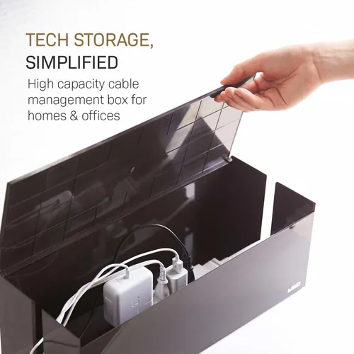 Miniatura 2 de YAMAZAKI Home Cable Box-Outlet Cable Organizador de almacenamiento, protector de cubierta