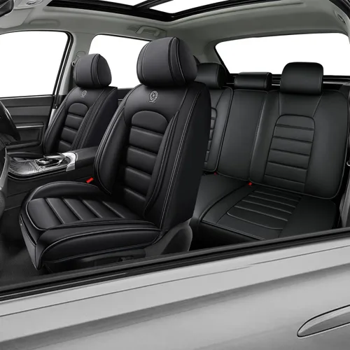Fundas de asiento de automóvil para K4 para KIA K4 2025-2026, fundas de asiento impermeables de cuero, compatible con bolsa de aire, juego completo