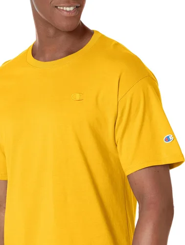 Miniatura 3 de Champion Men's Classic Short Sleeve T-Shirt, Standard Fit, Midweight 100% Cotton, Available in Regular and Big & Tall Dorado(Team Gold)