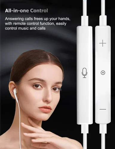 Miniatura 3 de Paquete de 1 auriculares con cable con conector Lightning para iPhone, auriculares intrauditivos, micrófono integrado y auriculares de control