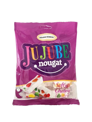 Miniatura 15 de Golden Bonbon Dulce de Turrón de Azufaifo Italiano, Suave y Masticable con Frijolitos de Gelatina Afrutados Receta Original