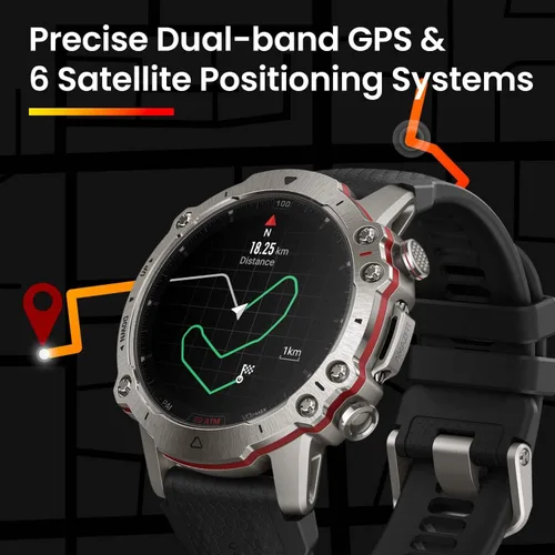 Miniatura 3 de Amazfit Falcon Reloj Inteligente Premium 49mm, Reloj de Fitness, GPS de Banda Dual, Entrenador de Fitness AI, Titanio, Batería de 14 Días, Negro
