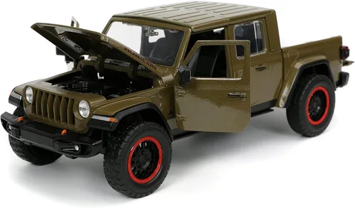 Miniatura 7 de Jada Just Trucks 1:24 2020 Jeep Gladiator - Auto fundido a presión marrón con estante para neumáticos, juguetes para niños y adultos