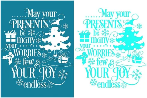 Miniatura 6 de appuivbt Plantilla autoadhesiva de serigrafía para árbol de Navidad, plantillas reutilizables para pintar sobre decoración de camisetas de madera