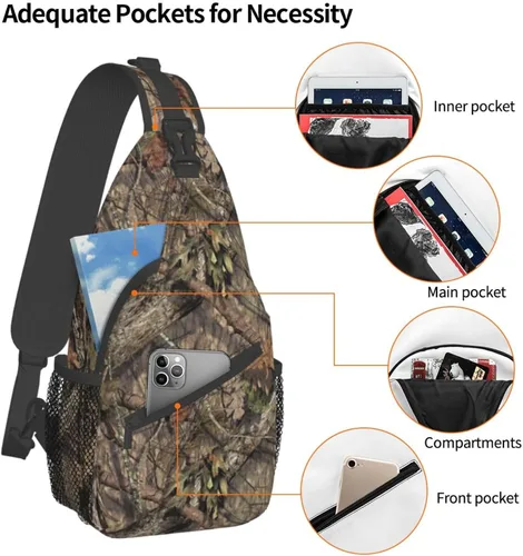 Miniatura 3 de VOOHDDY Bolso cruzado para mujeres y hombres, mochila de viaje para senderismo, bandolera, bolsa de pecho, casual, bolsa deportiva