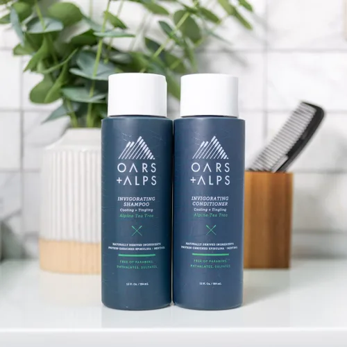 Miniatura 6 de Oars + Alps Kit de champú, acondicionador y gel de baño sin sulfato para hombre, cuidado hidratante de la piel con infusión de hamamelis y aceite