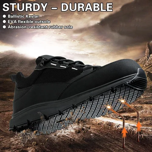 Miniatura 5 de Steel Toe Shoes for Men Women, Non-Slip Waterproof Work Safety Shoes, Indestructible Puncture-Proof Construction Industrial Shoes, Zapatos