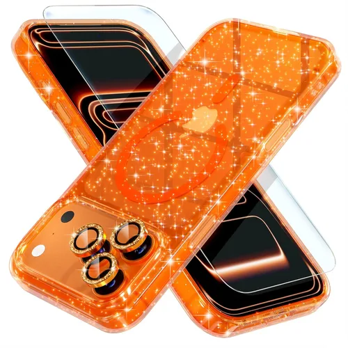 Miniatura 20 de Choiche Funda magnética para iPhone 15 Pro Max, funda transparente con purpurina brillante para mujer