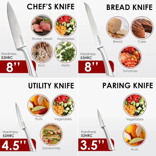 Miniatura 3 de Cuisine: pro Damashiro - Bloque de cuchillos (Kumi, juego de 7 cuchillos de chef) – Cuchillo de acero japonés – Bloque magnético para cuchillos