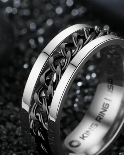 Miniatura 6 de King Ring 8mm Spinner Ring Fidget Ring for Men & Women Designed in USA