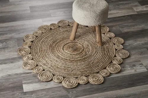 Miniatura 31 de LR Home - Alfombra ovalada de yute natural de 5 x 7 pies para decoración del hogar, alfombras trenzadas para sala de estar, dormitorio, sala