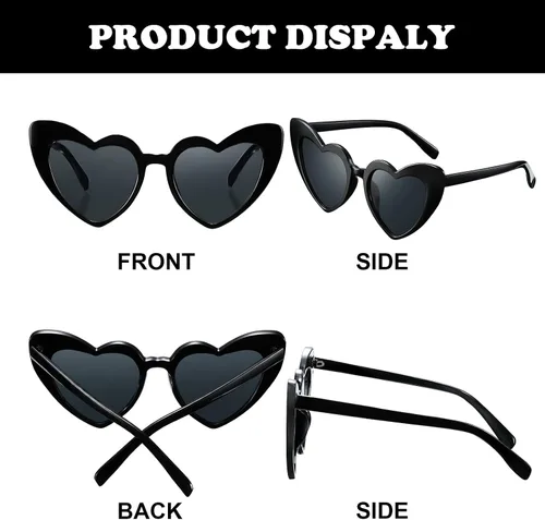 Miniatura 2 de Frienda 9 pares de lentes de sol en forma de corazón para mujer para despedida de soltera regalos de despedida de soltera