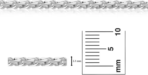 Miniatura 6 de The Bling Factory Men's 6.5mm Solid .925 Sterling Silver Beveled Curb Chain Necklace