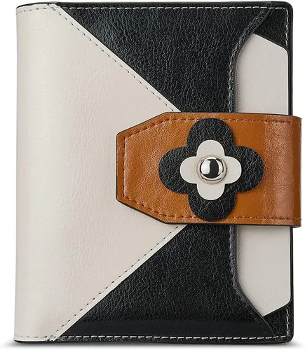 Miniatura 17 de BOSTANTEN Cartera de piel para mujer, con bloqueo RFID, pequeña, plegable, con bolsillo con cremallera, tarjetero, con ventana de identificación