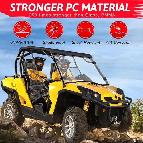 Miniatura 2 de StarknightMT Parabrisas completo Commander 2011-2020, parabrisas delantero UTV compatible con Can Am Commander 800 y Commander1000 2011 2012 2013
