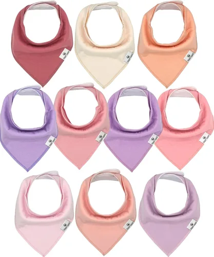 Miniatura 20 de DiaperSquad's 100% Organic Cotton Baby Drool Bibs, Super Absorbent & Adjustable Baby Bibs for Drooling and Teething Neutro