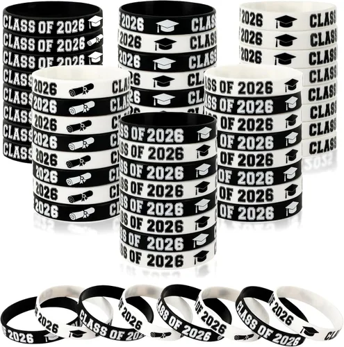Miniatura 11 de JUNEBRUSHS 64 piezas de pulseras de silicona para fiesta del 100º día de escuela