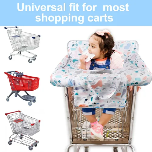 Miniatura 5 de Funda para carrito de compras para bebé 2 en 1 Funda para silla alta con arnés de seguridad Multifuncional Patrón de manchas blancas Cubiertas