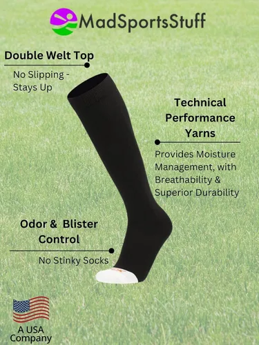 Miniatura 3 de MadSportsStuff - Calcetines de béisbol para niños, niñas, hombres o mujeres, tallas para jóvenes y adultos