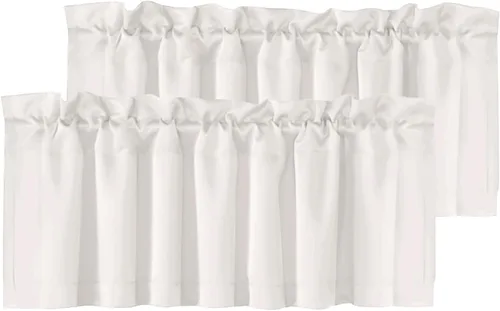 Miniatura 18 de H.VERSAILTEX - Cenefa térmica para ventana con dobladillo para barra, para oscurecer las habitaciones; ideales para la cocina, 52” x 18” Gris paloma