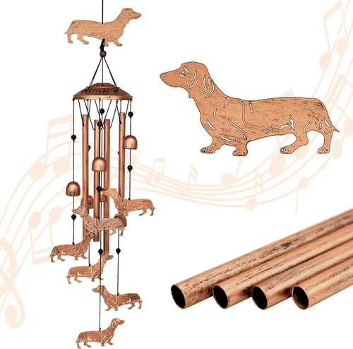 Miniatura 7 de GDNSFIT Campanas de viento de Bulldog para exteriores, Campanas de viento de metal, Regalos de Bulldog para mujeres/hombres, Campanas de viento