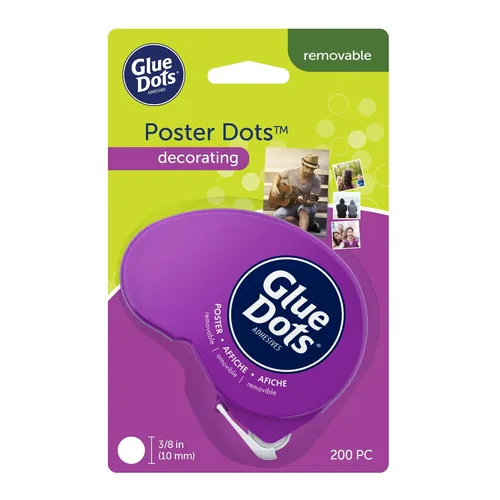 Miniatura 2 de Glue Dots Dispensador desechable de puntos adhesivo para póster de 0.375" - 200 puntos transparentes