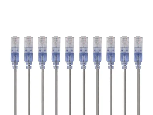 Miniatura 23 de Monoprice Cat6A - Cable de conexión Ethernet de 6 pulgadas, negro, UTP, 30 AWG, 10G, cable de cobre puro desnudo, sin enganche, RJ45, serie SlimRun