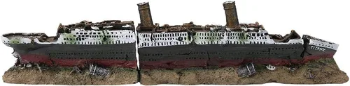 Miniatura 8 de Adornos de naufragio Titanic 15.15 x 3.54 x 2.36 pulgadas, decoración de acuario, adornos de tanque de peces Titanic, material de resina, tema