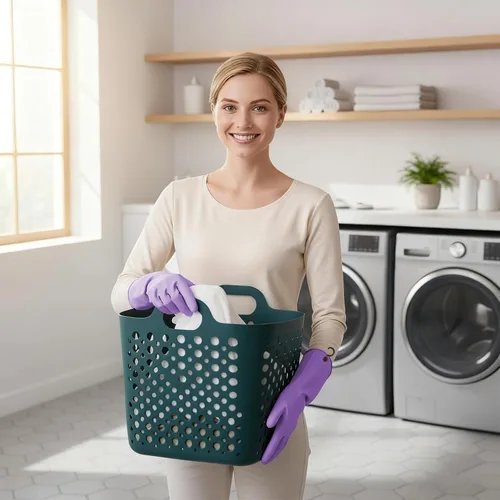 Miniatura 7 de Guantes de goma para lavar platos - 4 pares de guantes de cocina con ganchos de mano, guantes para el hogar, talla grande
