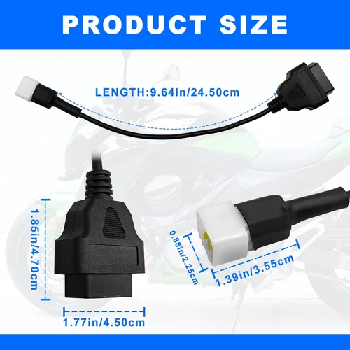 Miniatura 2 de Adaptador de diagnóstico OBD OBD2 de 6 pines, motocicleta Delphi, conector de cable de herramienta de diagnóstico OBD compatible con Z900RS / Z800