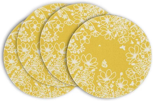 Miniatura 12 de Artoid Mode Juego de 4 manteles individuales de verano con flores azules de 12 x 18 pulgadas para decoración de fiestas, cocina, comedor