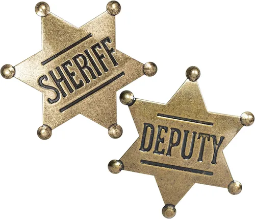Insignias de sheriff de metal para niños y adultos, insignia de chaleco de policía occidental, insignia del sheriff adjunto, insignia de decoración
