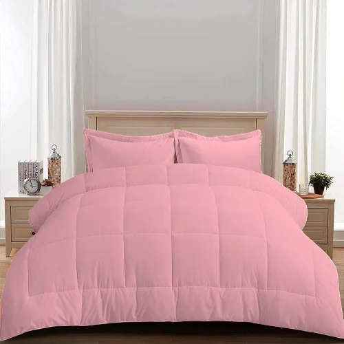 Miniatura 18 de Edredón 100% algodón egipcio de 500 GSM, súper suave, relleno alternativo de plumón con 2 fundas de almohada, colección de insertos para clima frío