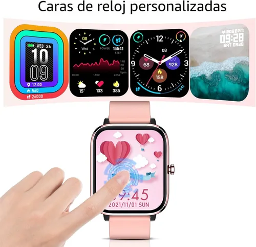 Miniatura 7 de Reloj inteligente para mujer, monitor de llamadas, monitor de actividad física, frecuencia cardíaca y sueño, pantalla táctil de 1.69 pulgadas