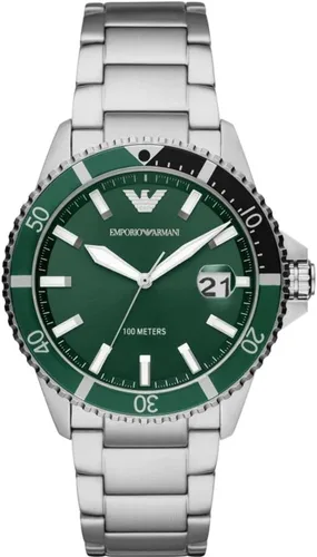 Miniatura 18 de Emporio Armani World Explorer Dive-Inspired Men's Watch with Stainless Steel, Silicone or Leather Band