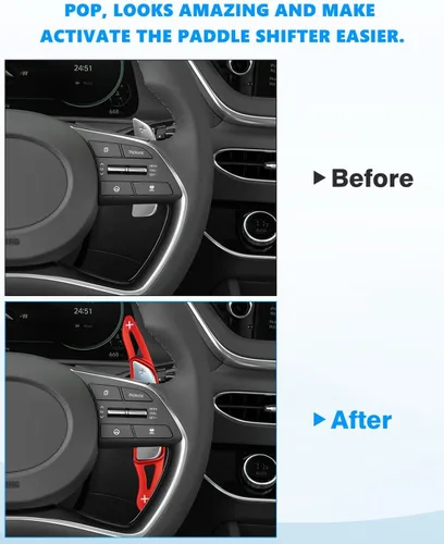 Miniatura 5 de Karltys Extensión de volante de aleación de aluminio para palanca de cambios de Hyundai Sonata 2020-2023 /Tucson 2022-2024 /Santa Cruz