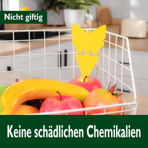 Miniatura 5 de Garsum Trampa para Moscas de la Fruta Amarilla Pegajosa 18 piezas Matamoscas de Hongos para Plantas de Interior y Exterior Atrapador de Insectos