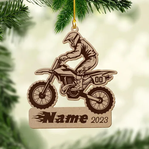 Adorno personalizado de moto de motocross para hombres, adorno de motocicleta, adorno de Navidad para bicicleta, adorno de batcycle, regalo para