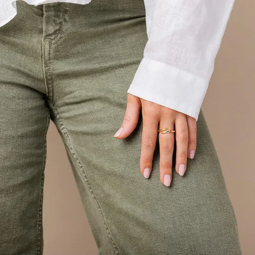 Miniatura 2 de PAVOI Anillo de eternidad chapado en oro de 14 quilates para mujer