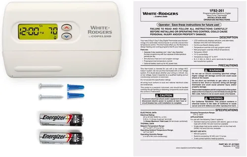 Miniatura 5 de Emerson Termostato digital programable con bomba de calor 1F82-261, 5-2 días, color blanco