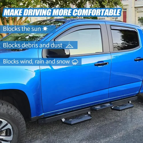 Miniatura 2 de Protectores de lluvia para ventana Canyon para Colorado – Viseras de ventana Tesmirror para Chevrolet Colorado 2023 2024, GMC Canyon 2023 2024