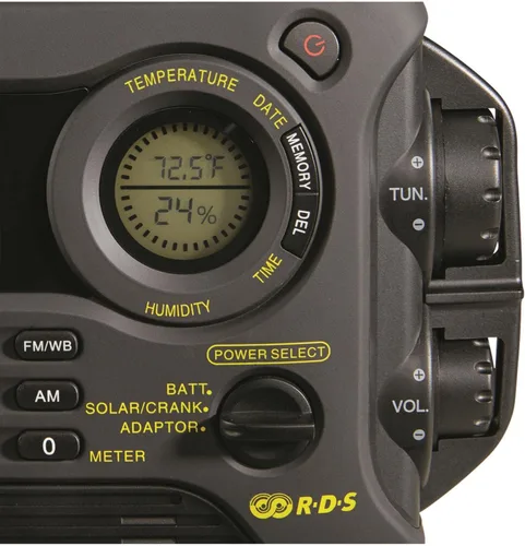 Miniatura 2 de HQ Issue Radio digital multibanda solar alimentada, radio meteorológica y radio de emergencia con luz de emergencia negra