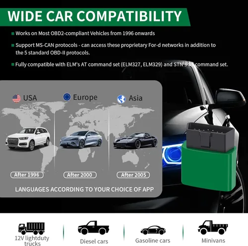 Miniatura 5 de VGATE vLinker FD Bluetooth OBD2 Escáner Herramienta de Diagnóstico, Lectores de Código de Automóvil y Herramientas de Escaneo para Android y Windows