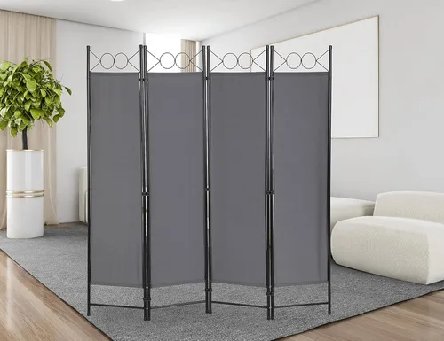 Miniatura 8 de Divisor de habitación, 4 paneles, separadores de habitación de 6 pies, pantallas plegables de privacidad, divisores de habitación independientes