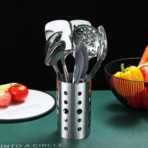Miniatura 2 de Berglander - Juego de utensilios de cocina de acero inoxidable, set de 13 piezas, con soporte para utensilios, antiadherentes y resistentes al