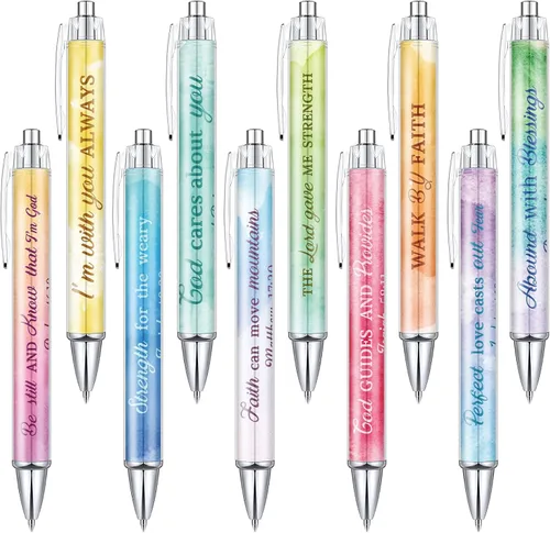 Miniatura 14 de Tinlade 10 piezas de bolígrafos cristianos para mujeres, bolígrafos de tinta religiosa, regalos de Pascua, citas inspiradoras, versículos bíblicos